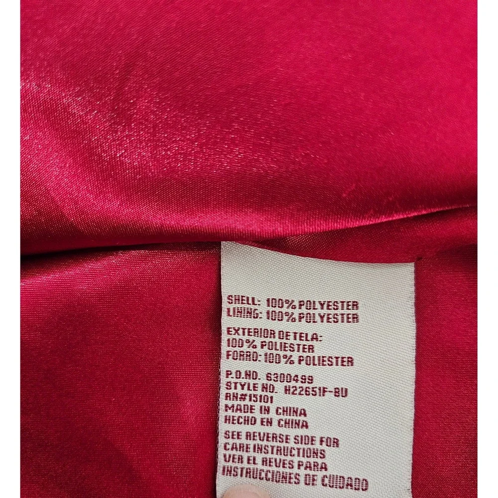 Y2K Cozy Core Mall Goth Red Hooded Pea Coat Double Breasted Fleece Jacket M